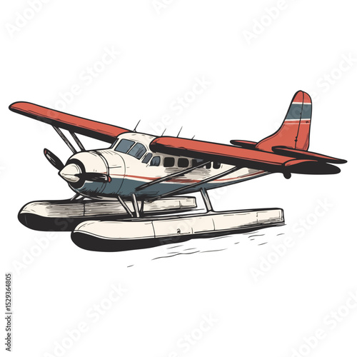 sea plane isolated on white