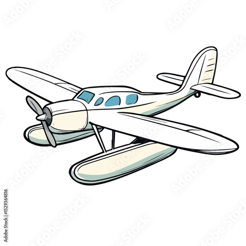 sea plane isolated on white