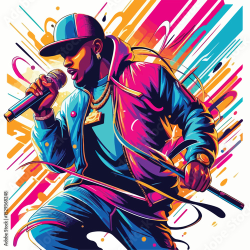 cartoon vector image of a rapper