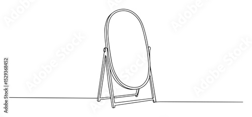 mirror line art minimal illustration