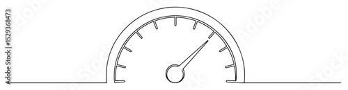 speedometer one line vector symbol