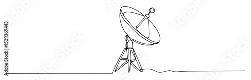 radio telescope one line illustration