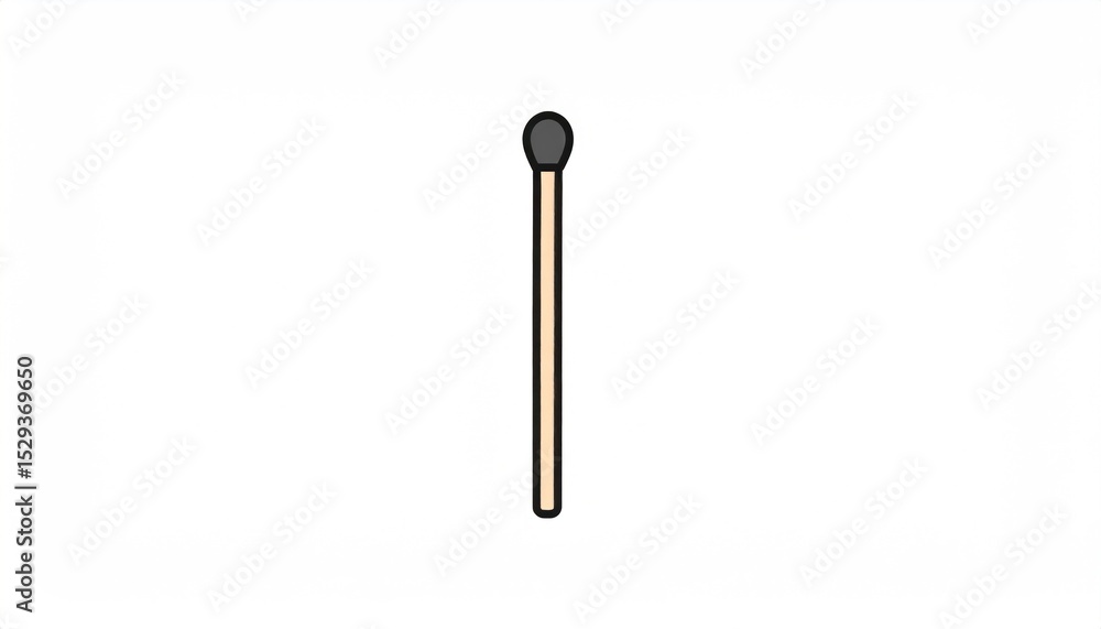 Simple isolated matchstick illustration, ignition concept and minimalist design Simple isolated matchstick illustration, ignition concept and minimalist design