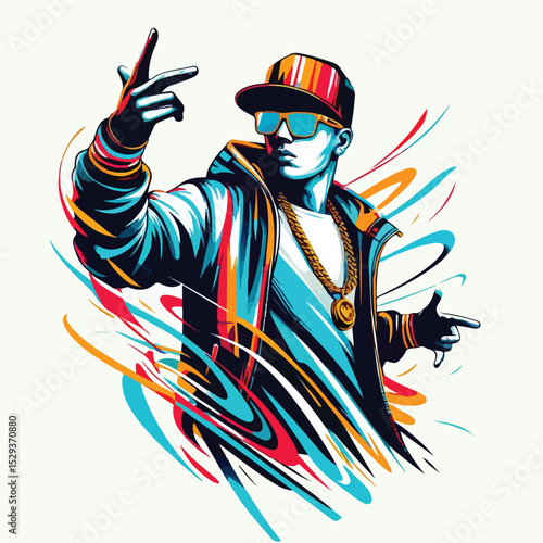cartoon vector image of a rapper