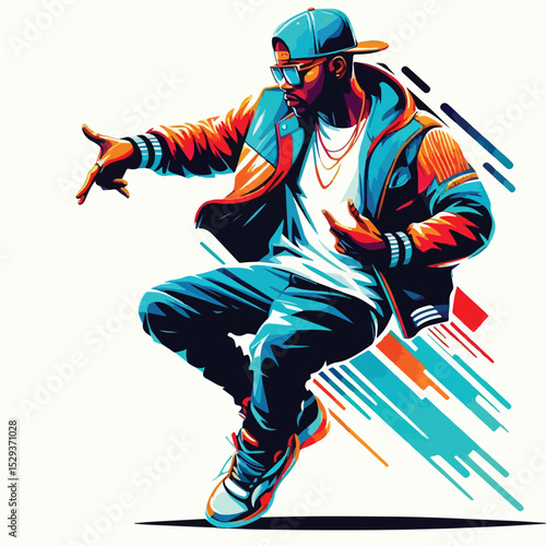 cartoon vector image of a rapper