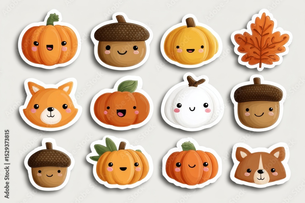Fototapeta premium Hello Autumn sticker collection