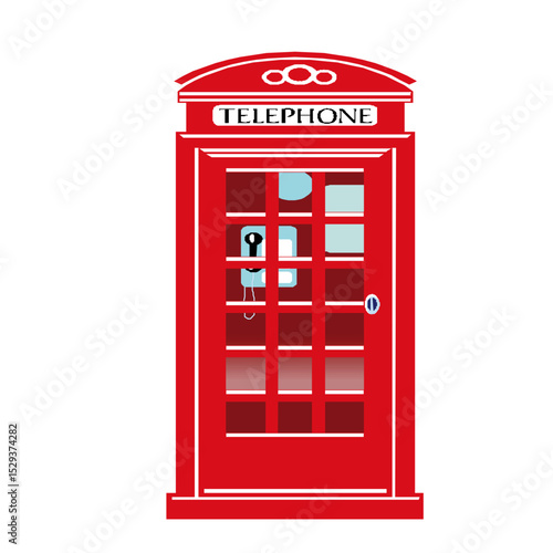 Iconic Red British Telephone Booth Symbol of Communication and Culture