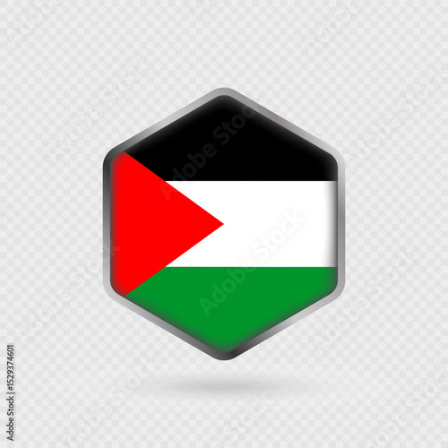 Palestine Flag Icon in Hexagon Shape. Free Download Palestine Flag Icon in Hexagon Shape. - GFXLoad