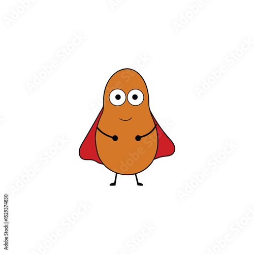 Cute Superhero Potato Character Vector