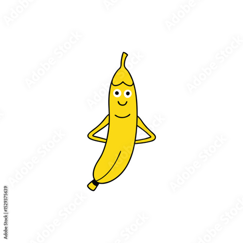 A yoga practicing banana