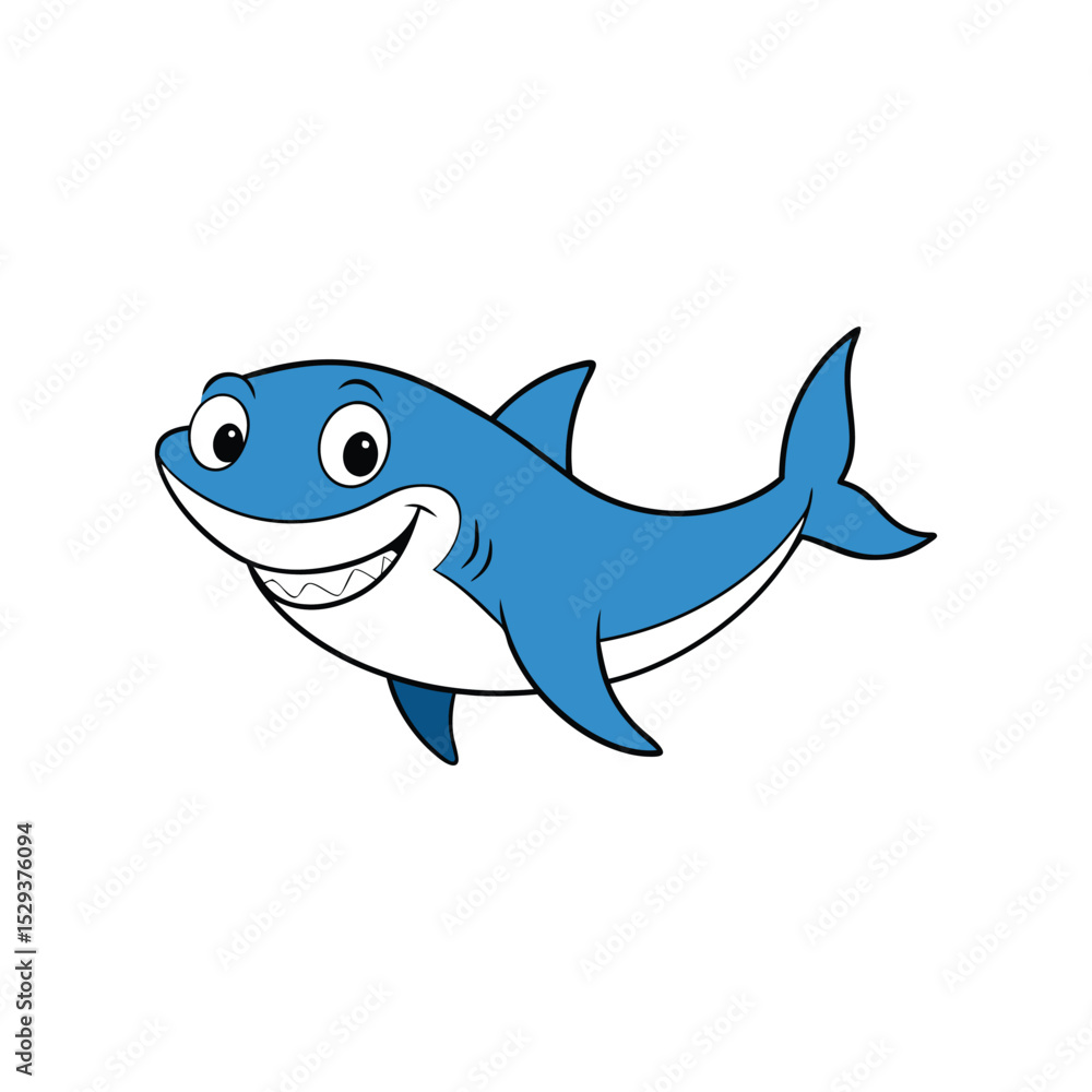 Obraz premium A cartoon shark with a friendly smile