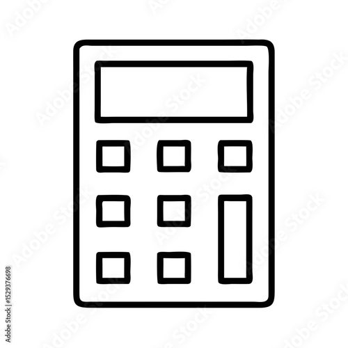 Scientific calculator in minimalist design with simple outline  