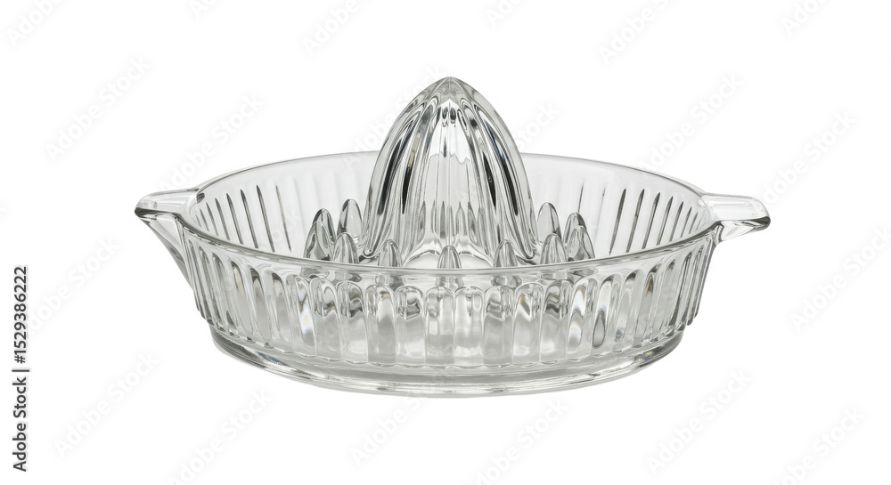 Obraz premium Clear glass citrus juicer isolated on white background