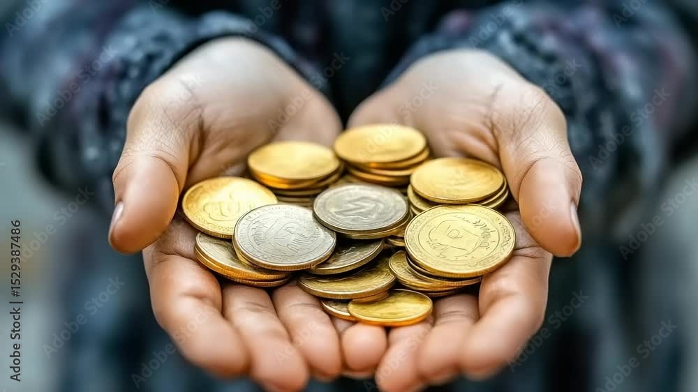 Golden Coins in Hands: A Symbol of Wealth and Prosperity Golden Coins in Hands: A Symbol of Wealth and Prosperity