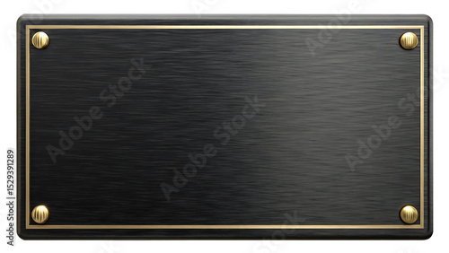 Elegant black metal plaque gold trim blank