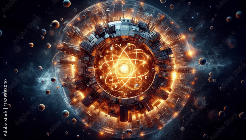 Obraz premium E mc²_Nuclear Fusion