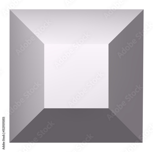 Gray inverted pyramid creating a square frame with white background, perfect for presentations, websites, graphic design projects, and more