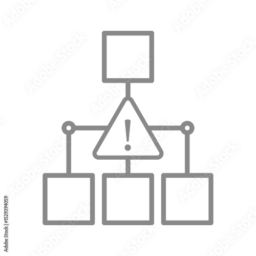 シンプルな樹形図の警告アイコン