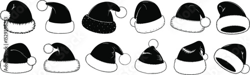 A stylish vector collection of black fashion accessories, this set features a gentleman's bowler hat, mustache, and a set of shoes for a vintage design