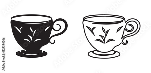 Tea cup model icon vector illustration eps 10