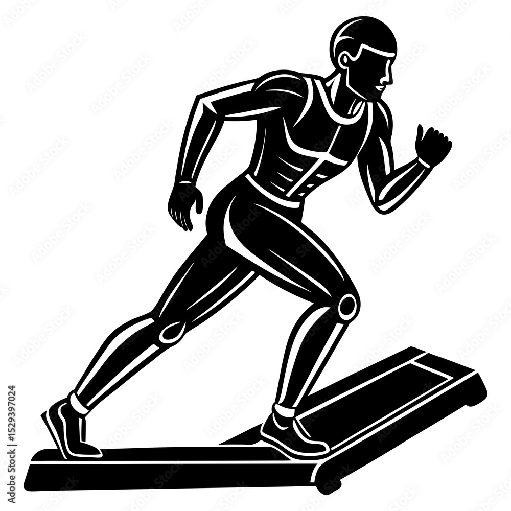 Fototapeta premium A singel parson clear workout silhouette cardio