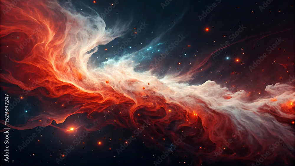 Fototapeta premium Nebula Space Galaxy Background with Glowing Stars