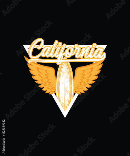 Winged Surfer Board  Design, EPS, VECTOR
