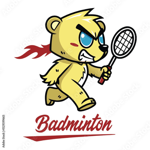 Beer plays badminton t-shirt design