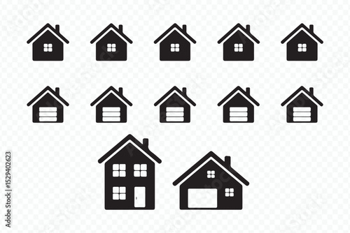 House Icons Pack Residential Property Vector Graphics