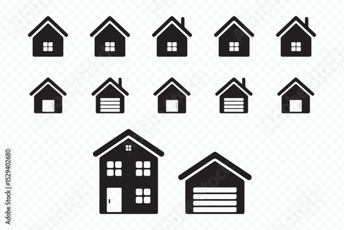 Modern House Icon Set Home and Real Estate Vector Collection