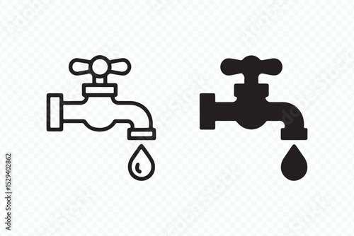 Water Faucet Icons Collection Vector