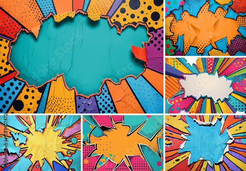 9 Cartoon Comic Book Style Background Collection