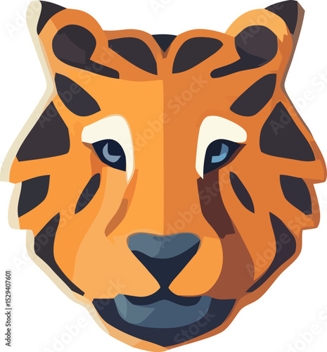 Detailed tiger mask design showcasing vivid colors and intricate features, perfect for costume or decoration