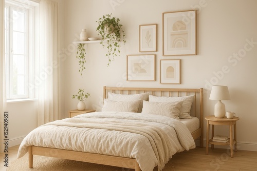 Wallpaper Mural Hygge Scandinavian Bedroom with Soft Lighting Torontodigital.ca