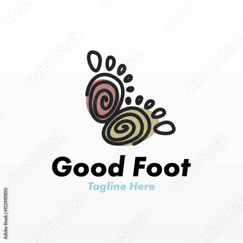 Foot print logo design template
