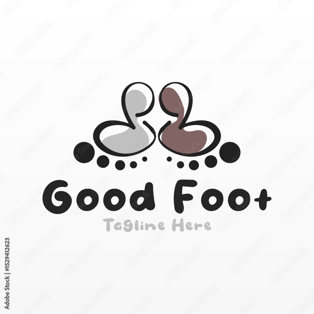 Obraz premium Foot print logo design template
