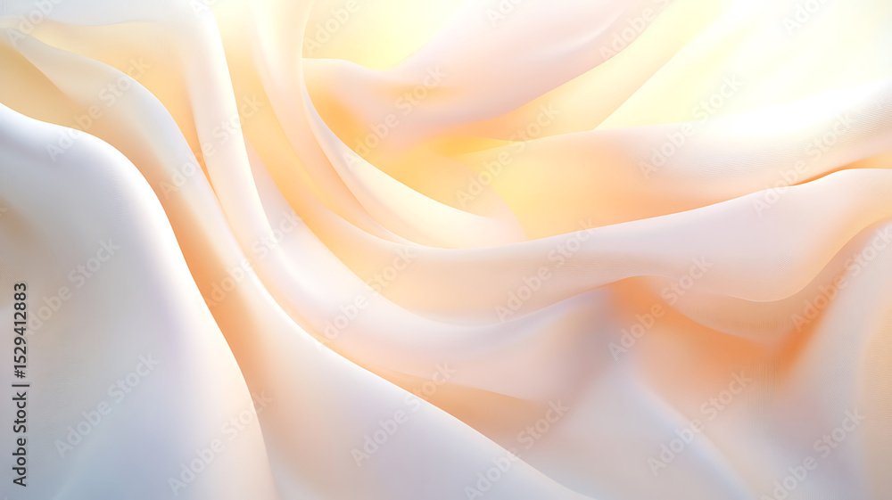 Obraz premium Abstract render of soft flowing silk fabric with warm colors and delicate waves