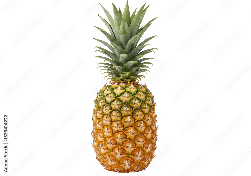 Fresh pineapple with vibrant green leaves, isolated on a white background, ideal for culinary use (1) Fresh pineapple with vibrant green leaves, isolated on a white background, ideal for culinary use (1)