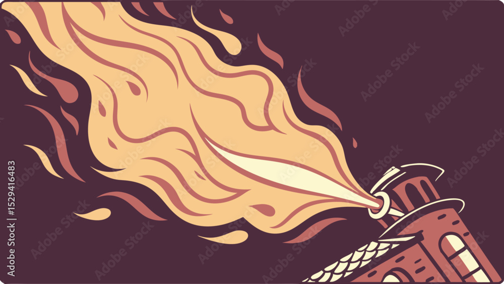 Obraz premium vector illustration of a burning fire