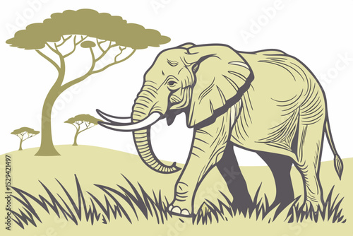 Vector Illustration of Elephant