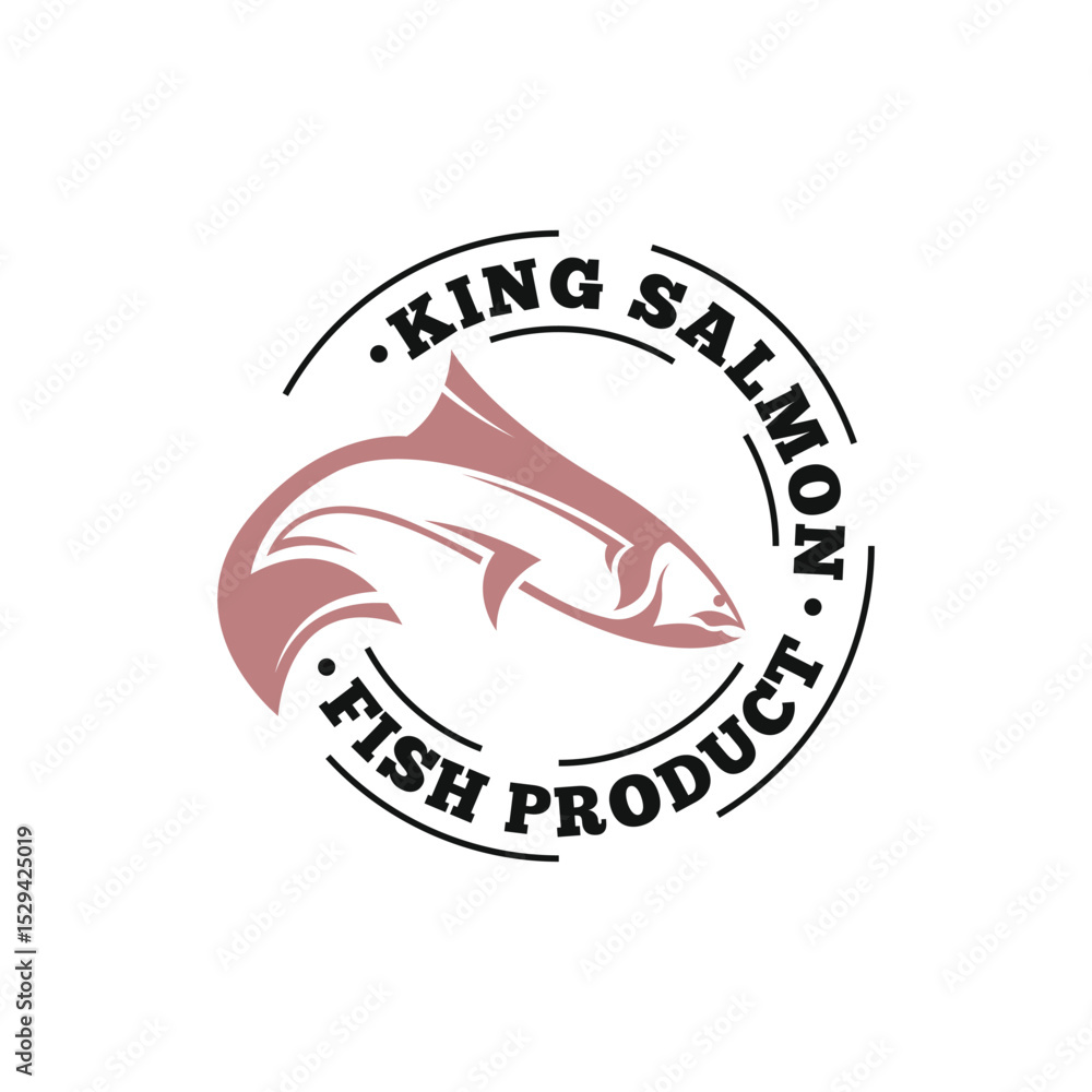 Obraz premium Salmon fish logo design concept vector