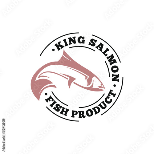 Salmon fish logo design concept vector