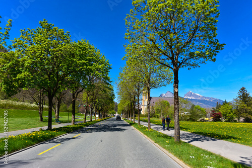 Maienfelderstrasse in Bad Ragaz, Kanton St. Gallen (Schweiz) 