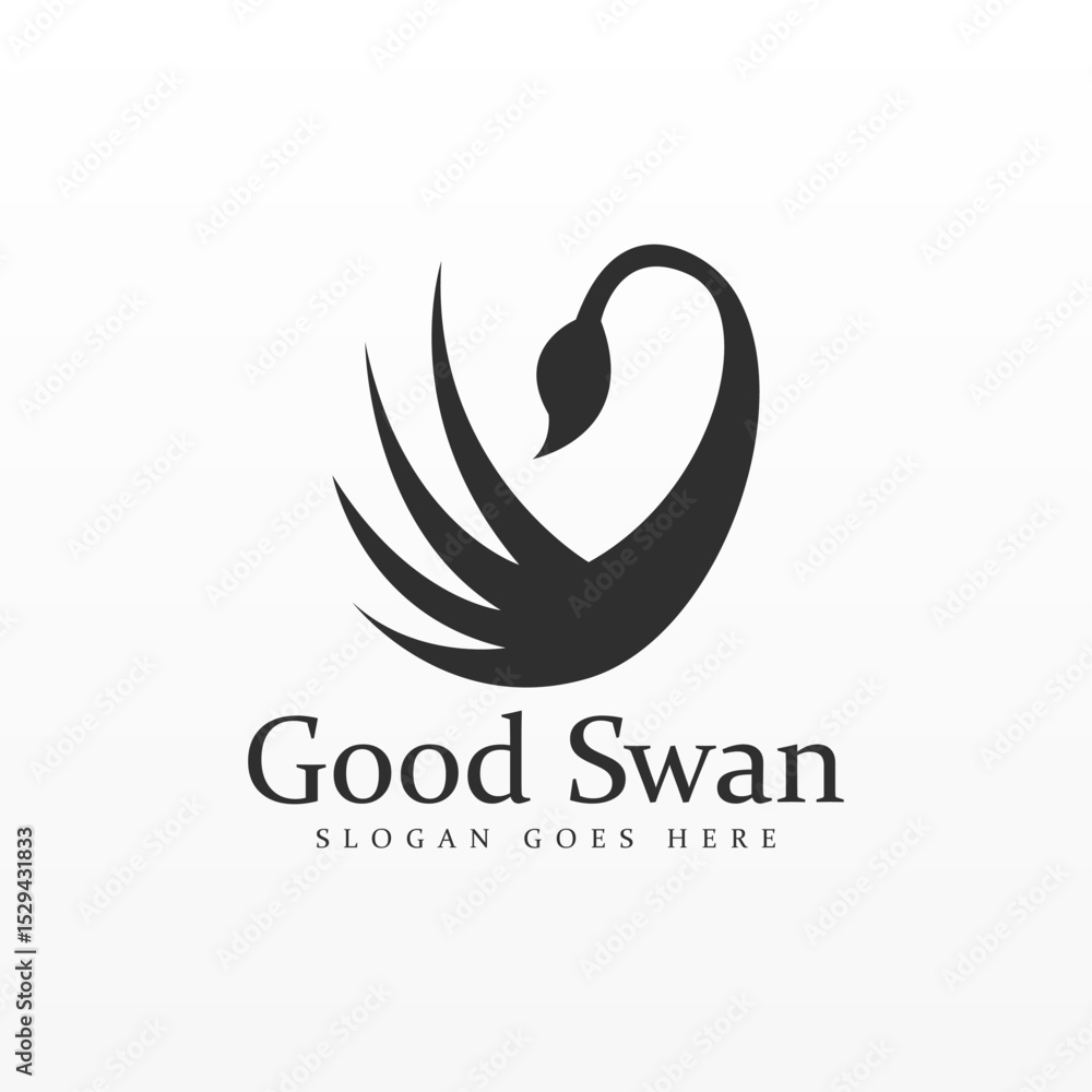 Swan logo design template. Swan logo concept Swan logo design template. Swan logo concept