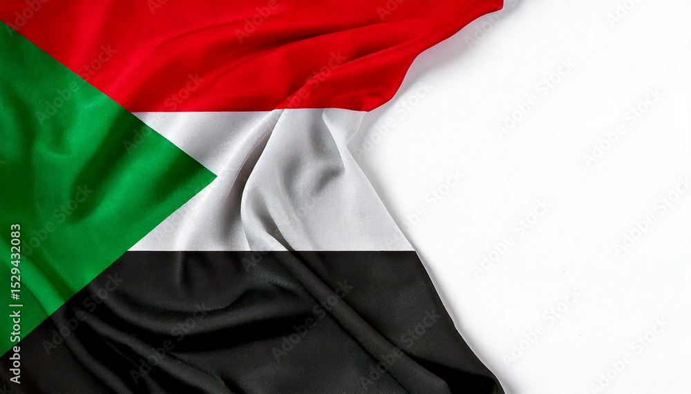 Fototapeta premium Sudan flag on white background. copy space_