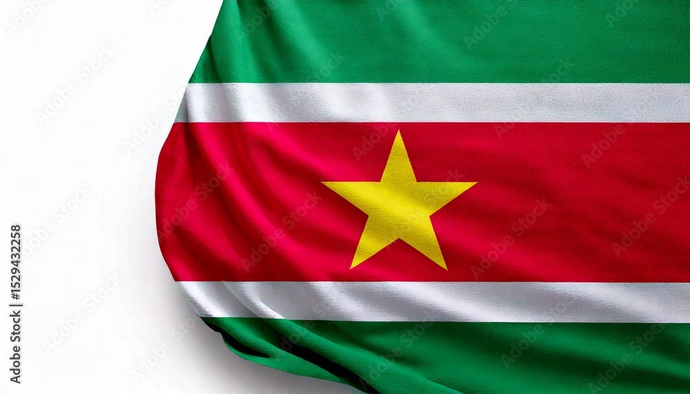 Obraz premium Suriname flag on white background. copy space