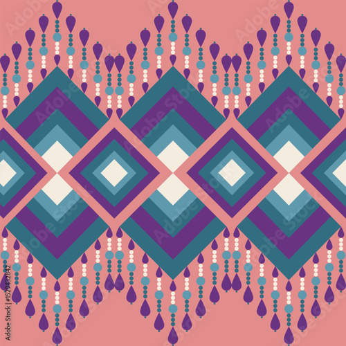 Geometric ethnic, design for decorative, clothing, carpet, background, fabric, handcraft, tribal, square, seamless, retro, draperies, geometric traditional ethnic, cushions, pillow, Print, pillowcase