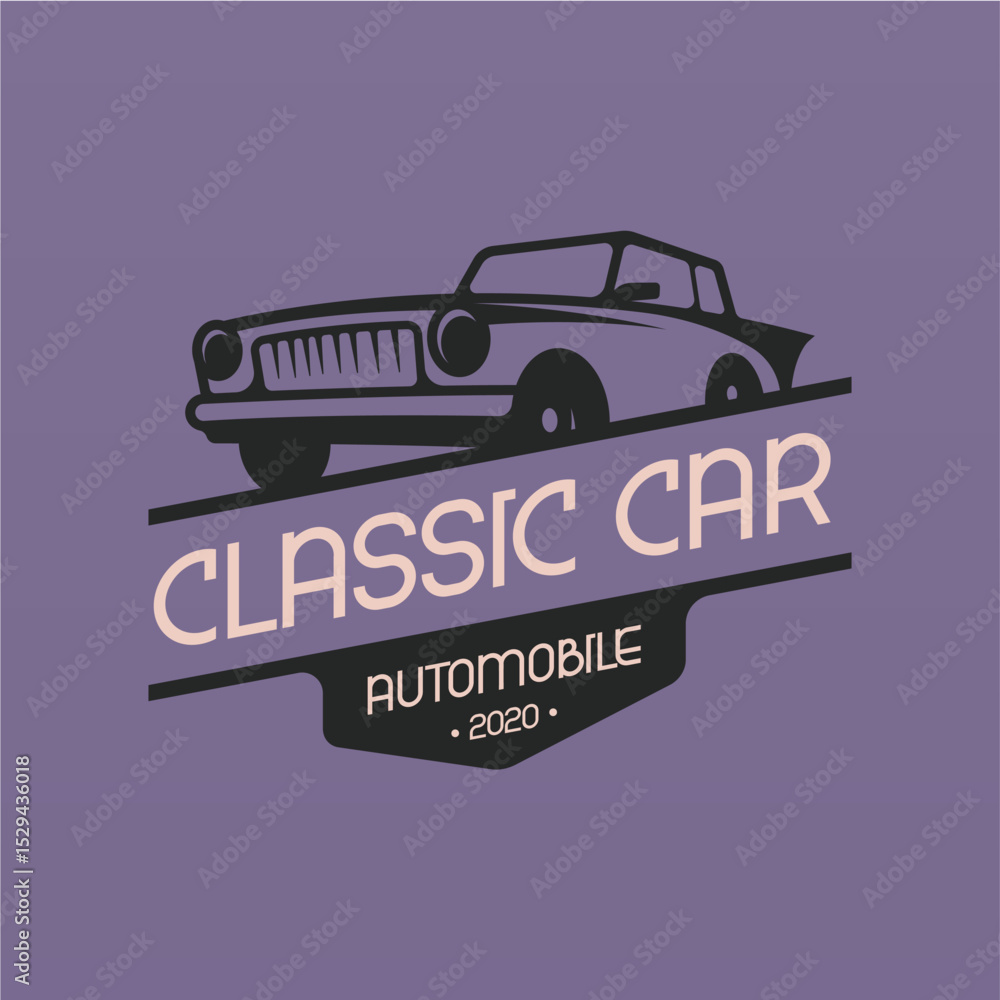 Obraz premium Retro american muscle car logo design template