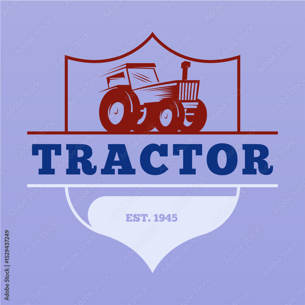 Fototapeta premium Farm tractor logo design template