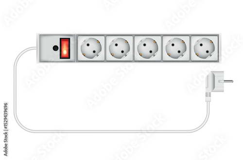 network extention cord on white background